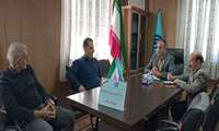 نشست پارسایی سرپرست مرکز آموزش فنی و حرفه‌ای شهرستان بوکان با  قهرمان صاحبی ریاست اتاق اصناف این شهرستان 